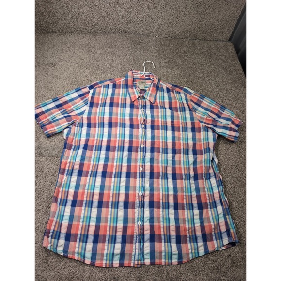L.L. Bean Other - LL Bean Mens XL Short Sleeve Plaid Button Down Shirt Organic Cotton Multi-Color